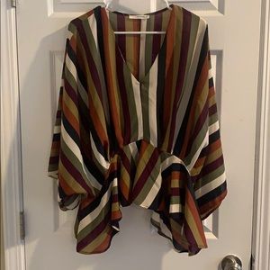 Multi-color strip dolman kimono top 14/16 XL